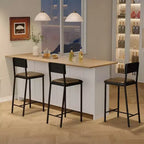 Chaises de salle à manger, Chaises de salle à manger avec coussin en PU, Chaises de cuisine, Tabourets de bar de 66 cm, Capacité de charge de 150 kg, pour cuisine