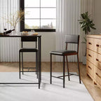 Chaises de salle à manger, Chaises de salle à manger avec coussin en PU, Chaises de cuisine, Tabourets de bar de 66 cm, Capacité de charge de 150 kg, pour cuisine