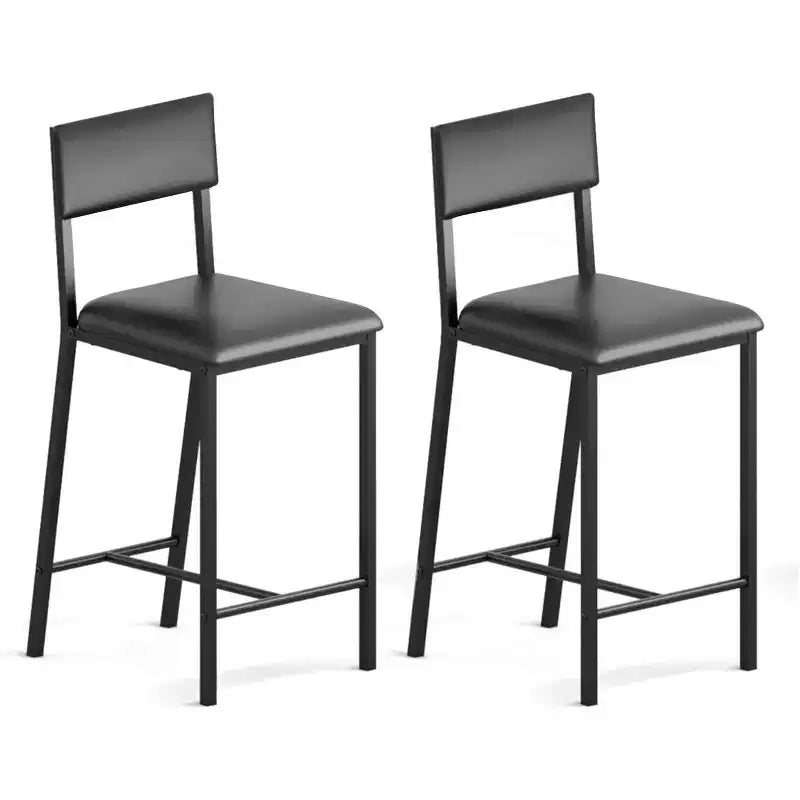Chaises de salle à manger, Chaises de salle à manger avec coussin en PU, Chaises de cuisine, Tabourets de bar de 66 cm, Capacité de charge de 150 kg, pour cuisine
