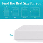 Matelas moderne en mousse à mémoire de forme infusée au gel (2 à 4 pouces), doté de bandes élastiques haute résistance — Matelas certifié CertiPUR-US pour un sommeil confortable.