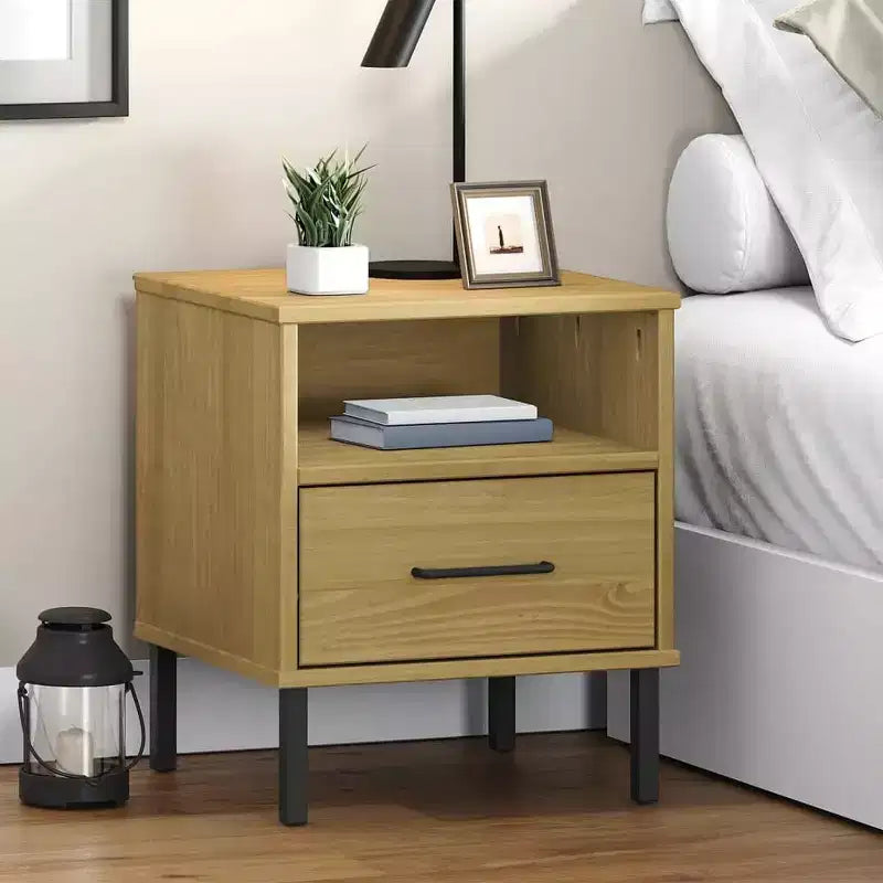Table de chevet Armoire de rangement pour chambre Table de chevet en bois de pin massif