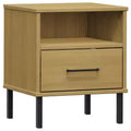vidaXL Nightstand Bedroom Storage Cabinet Bedside Table Solid Pine Wood OSLO