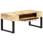 Table basse style cassette 39,4x20,5x17,7 Bois de manguier massif