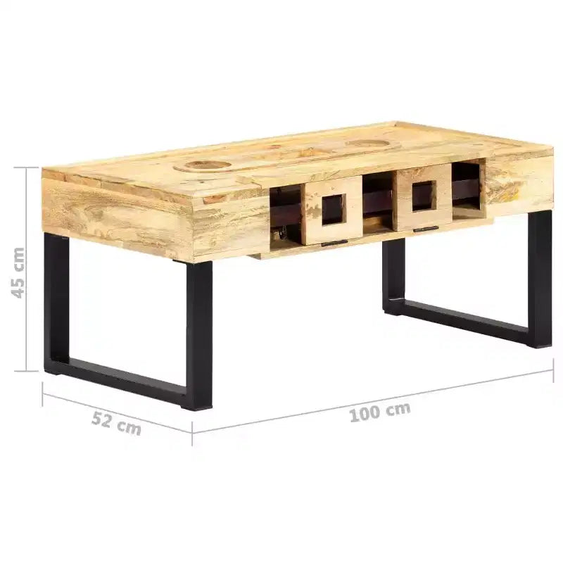 Table basse style cassette 39,4x20,5x17,7 Bois de manguier massif