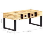 Table basse style cassette 39,4x20,5x17,7 Bois de manguier massif