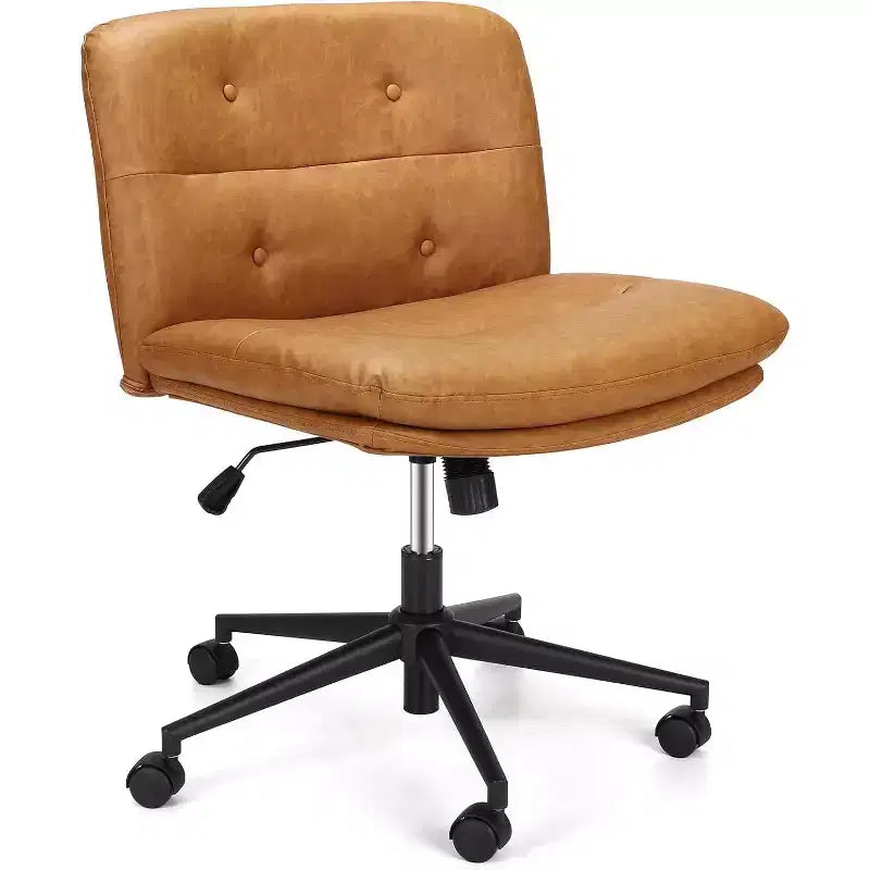 Armless Office Leisure Chair - Brown Suitable for Home OfficeWaiting Area & Study Room