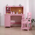 Kids Study Desk with Cabinet & Drawer - Pink Great for Kids' Bedroom & Playroom