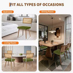 Chaises de salle à manger modernes avec dossier en rotin naturel tressé à la main et assise rembourrée, parfaites pour la cuisine et la salle à manger