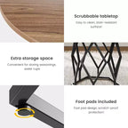 Table à manger ronde pour 4-6 personnes, table de cuisine de ferme de 47 pouces, table à dîner ronde moderne avec base robuste, table en bois industrielle pour la cuisine