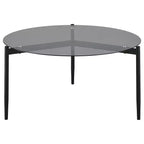 Table basse Coaster Rosalie à plateau rond en verre fumé