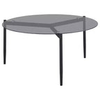 Table basse Coaster Rosalie à plateau rond en verre fumé