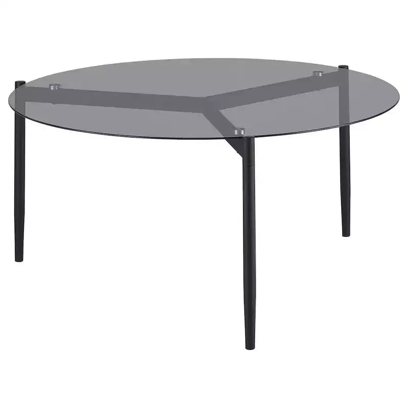 Table basse Coaster Rosalie à plateau rond en verre fumé