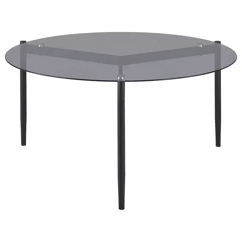 Table basse Coaster Rosalie à plateau rond en verre fumé