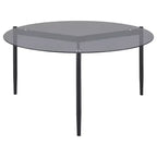 Table basse Coaster Rosalie à plateau rond en verre fumé