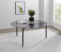 Table basse Coaster Rosalie à plateau rond en verre fumé