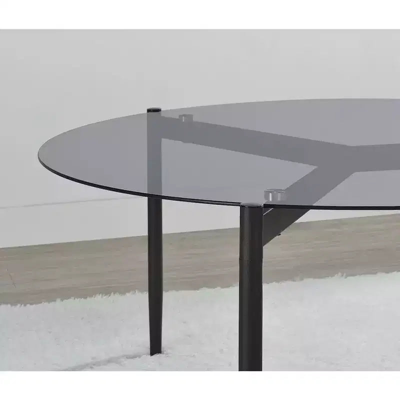 Table basse Coaster Rosalie à plateau rond en verre fumé