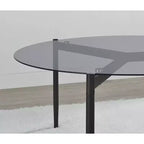 Table basse Coaster Rosalie à plateau rond en verre fumé