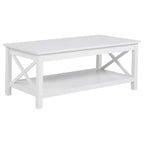 Table basse relevable rectangulaire de 112 cm, blanc