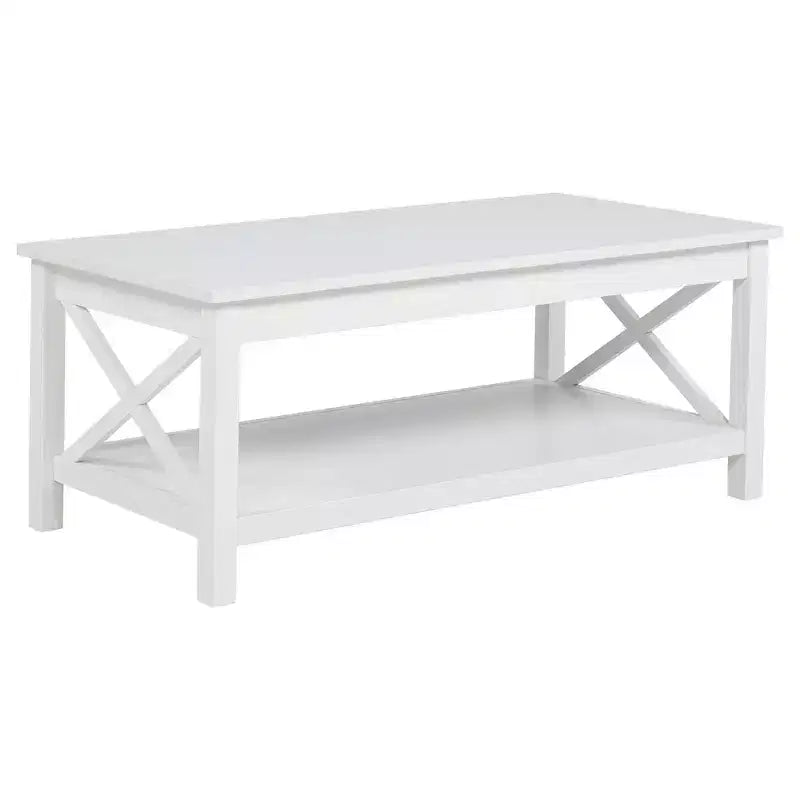 Table basse relevable rectangulaire de 112 cm, blanc