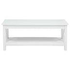 Table basse relevable rectangulaire de 112 cm, blanc