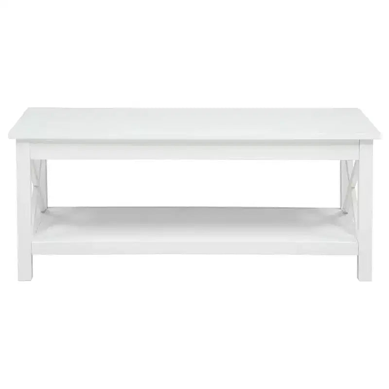 Table basse relevable rectangulaire de 112 cm, blanc