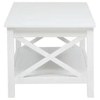 Table basse relevable rectangulaire de 112 cm, blanc