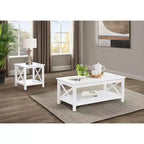 Table basse relevable rectangulaire de 112 cm, blanc