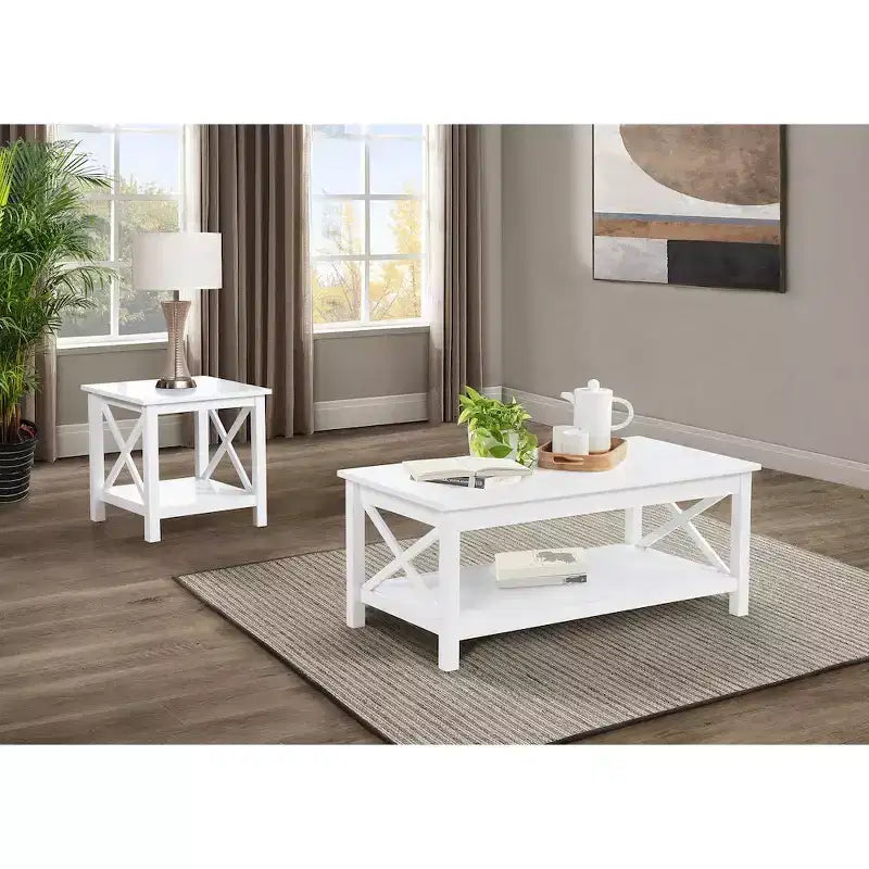 Table basse relevable rectangulaire de 112 cm, blanc