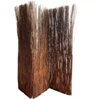 HomeRoots 84 Brown Rattan Folding Three Panel Screen Room Divider